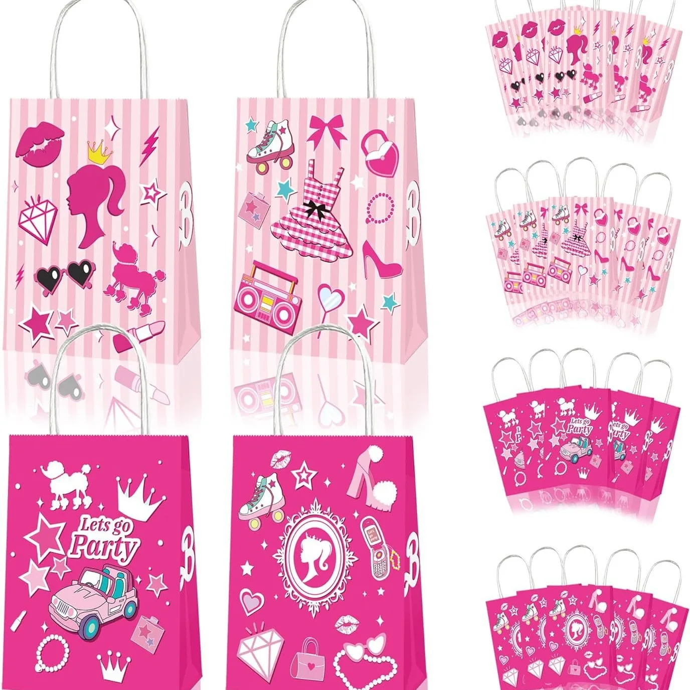 

MINISO Barbie Candy Bag Gift Bags Birthday Party Decoration Gifts Packaging Bag Tote Kraft Paper Bag Girls Baby Shower Supplies