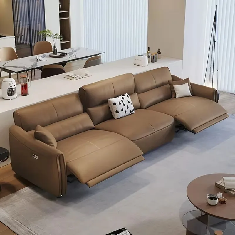 أريكة كهربائية فاخرة لغرفة المعيشة، مسند ذراع Loveseat، أريكة نوم كبيرة الحجم، أثاث Divano Soggiorno بتصميم إيطالي #2