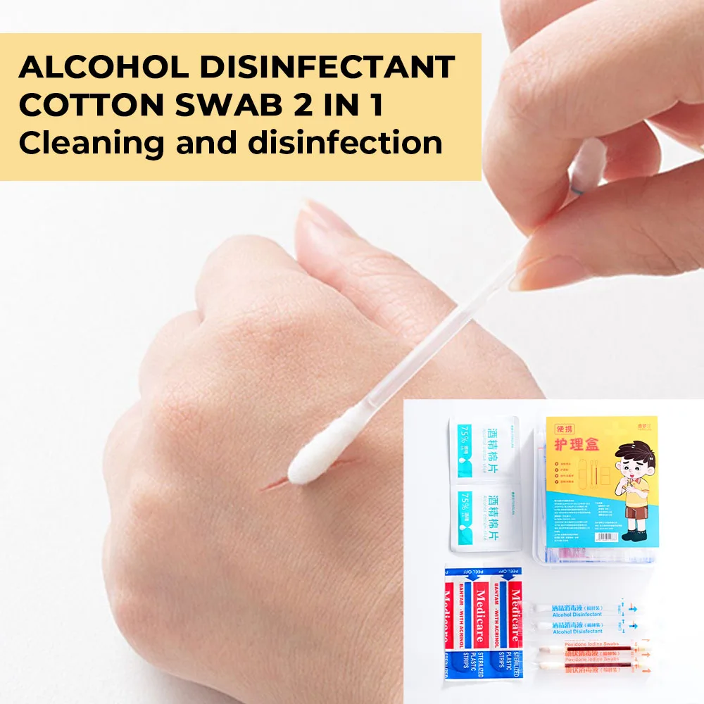 

51Pcs/set Disposable Iodine Cotton Swabs Sterilize Asepsis Family Emergency Kit Care Sanitary Portable Outdoor Cotton Swabs Tool