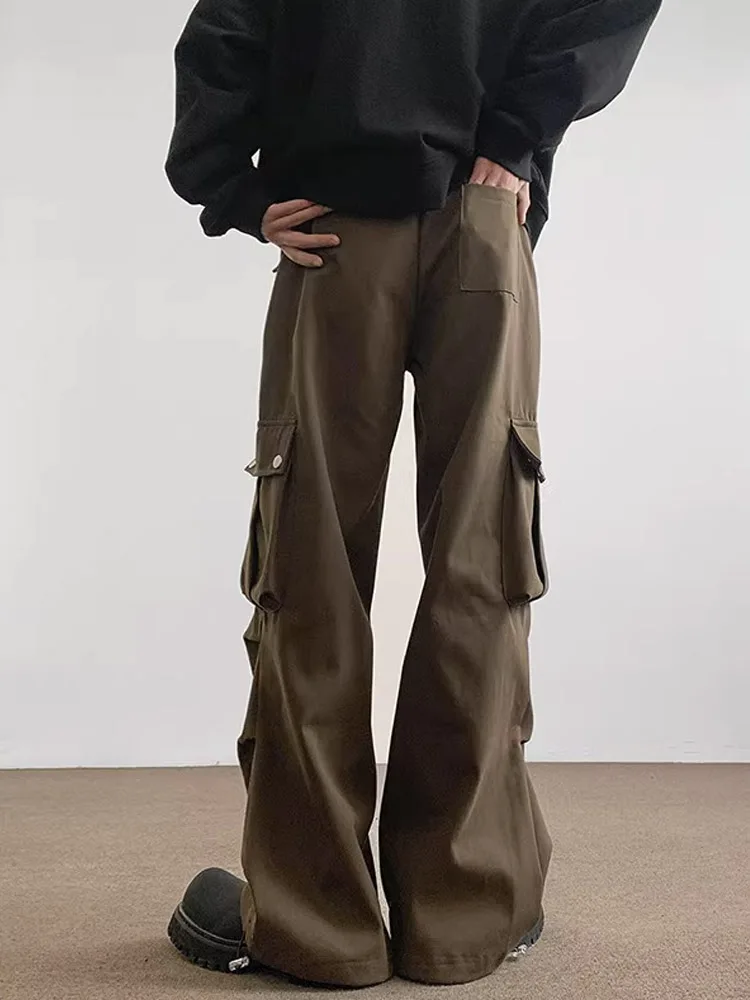 

American Paratrooper Work Pants Men's Autumn Winter Vintage Large ket Design High-End Feeling Outdoor Versatile Loose Wide...