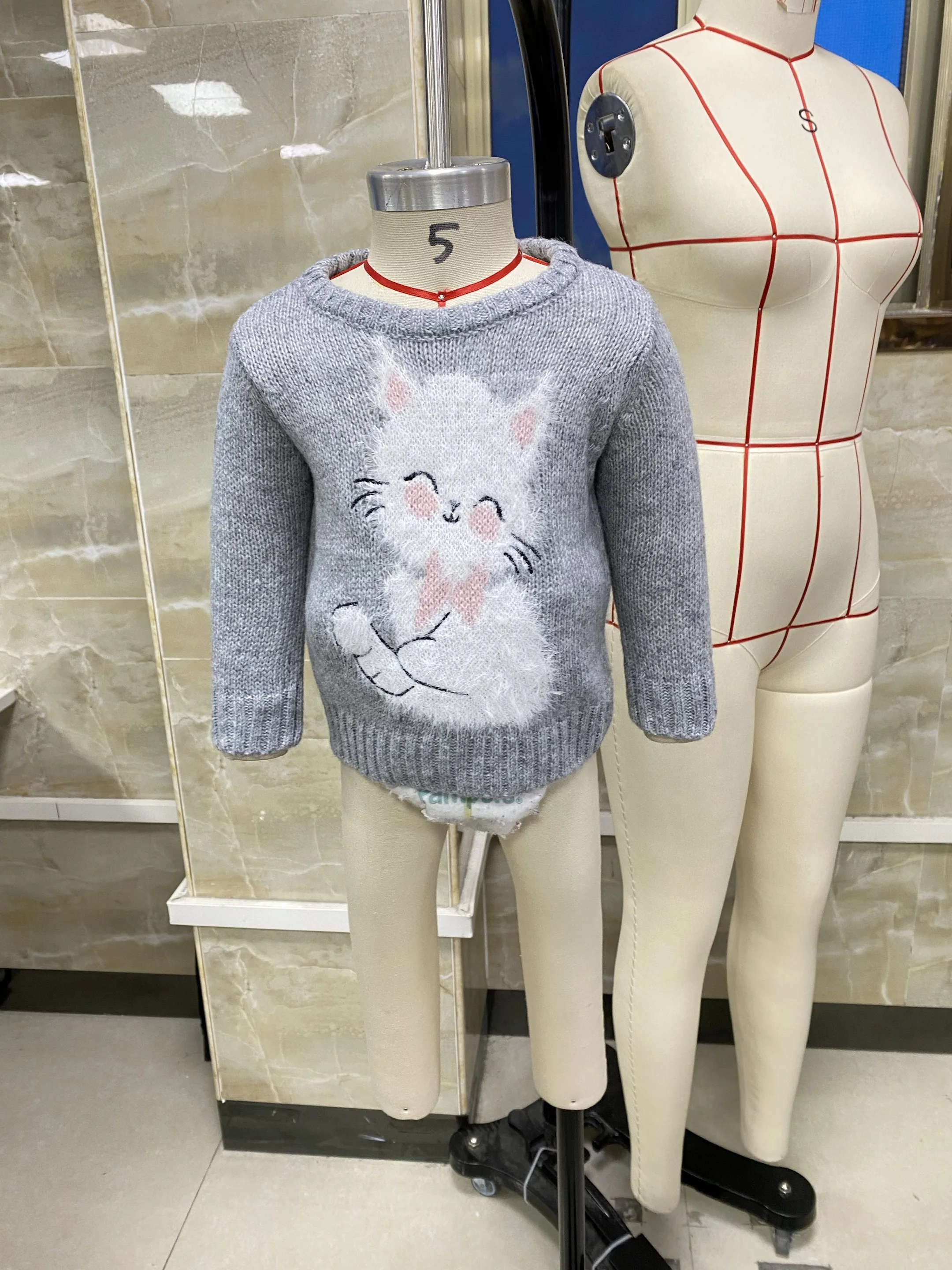 

Baby Girls Winter SPring Fall Sweater Casual Cute Cat Pattern Infant Pullover Knitwear for Toddler Warm Clothes