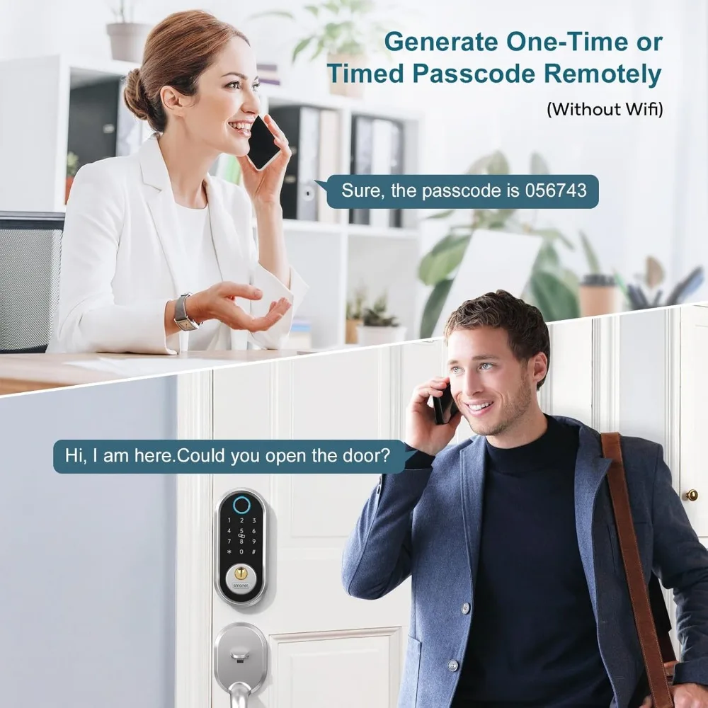 Smart Door Lock, Fingerprint Deadbolt with Keypad, Keyless Entry Front Door Lock for Home and Apartment, App Control Compatible
