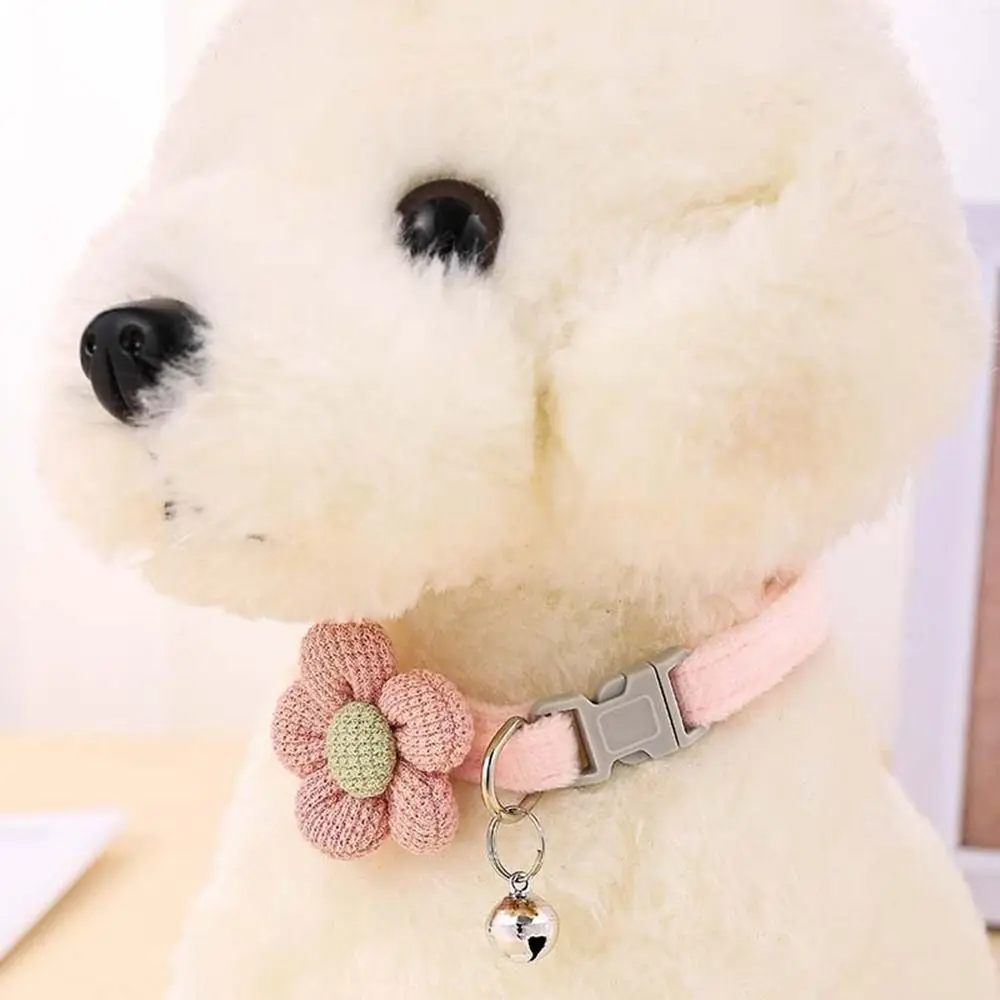 Cute with Bells Cat Collars Adjustable Teddy Pomeranian Collar Dog Collars With Flower Pet Collar Dog Cat