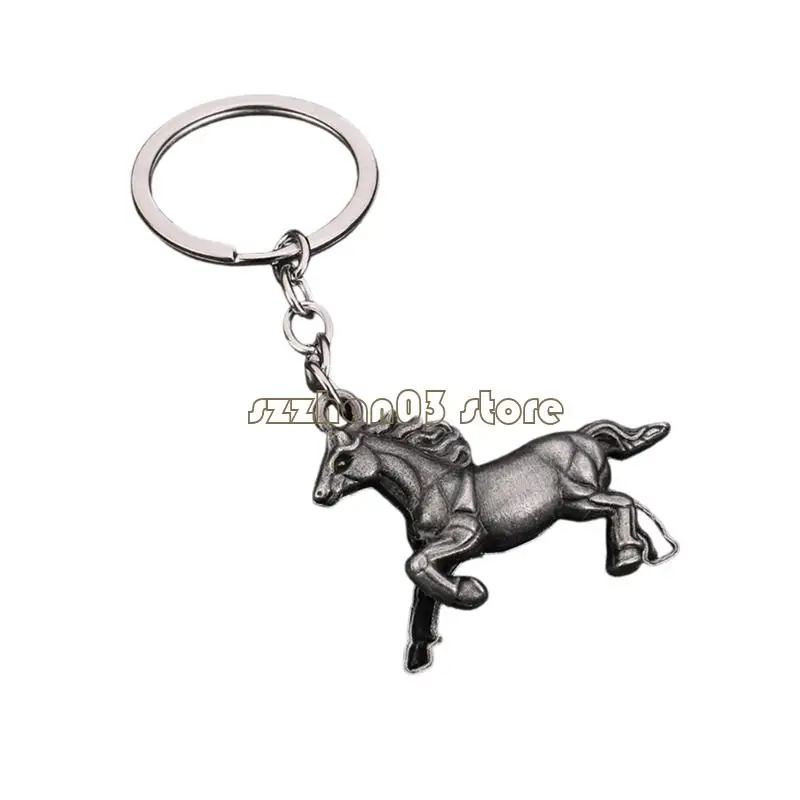 367C Fine Craftsmanship Zinc Alloy Horse Pendant Keychain Holder for Daily Carry Fashion Bag Accessory