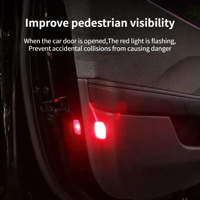 Car Door Warning Light for Tesla Model 3/Y/3+ Juniper 2025 Strong Flashing Light Warning LED Lamp Anti-collision Accessories