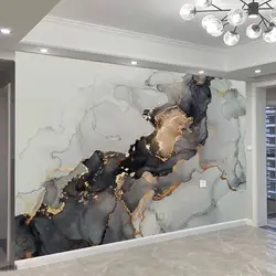 Custom Wallpaper abstract stone pattern plane Background wall emerald green gray smoke marble Mural home decoration 3d Wallpaper