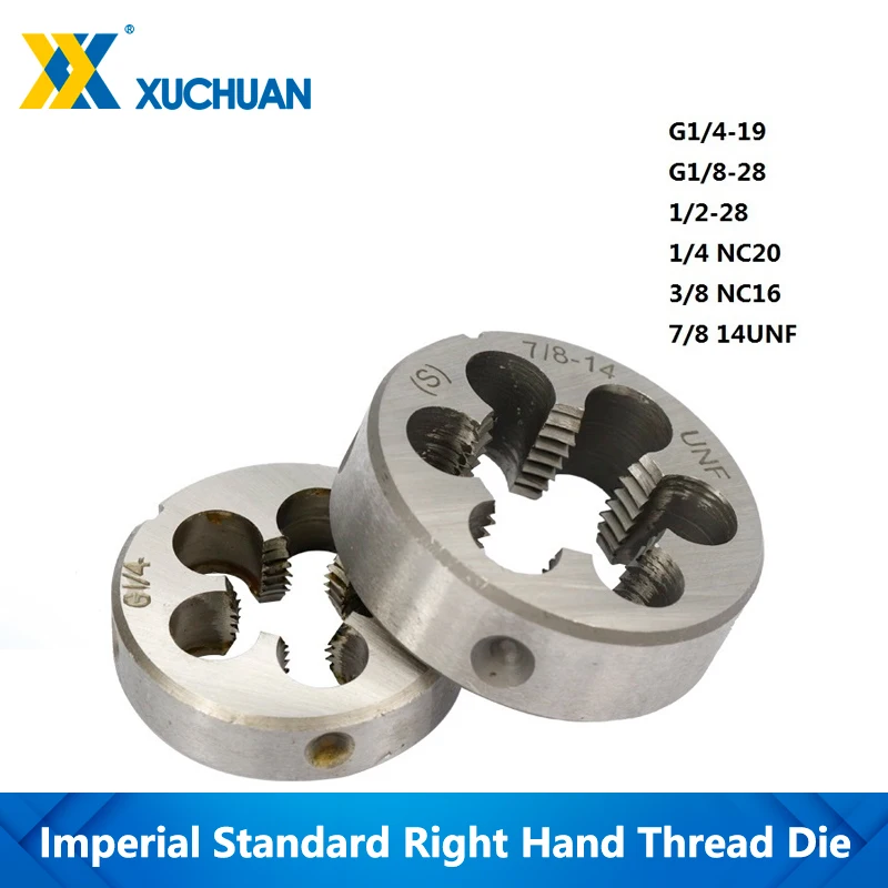 

1pc Right Hand Thread Die Machine Screw Die UNF 5l8-18 UNS 1l2-14 UNF 1l2-20 1/4 NC20 3/8 NC16 7/8 14UNF 1/2-28 UNEF Hand Tools
