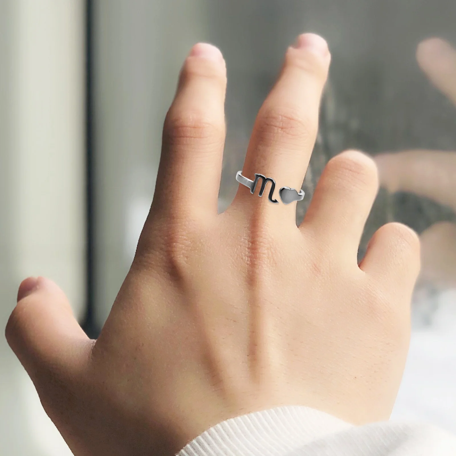 العقرب حلقة مفتوحة قابل للتعديل فنجر مجوهرات أنيقة المرأة خاتم السيدات خواتم مجوهرات للنساء