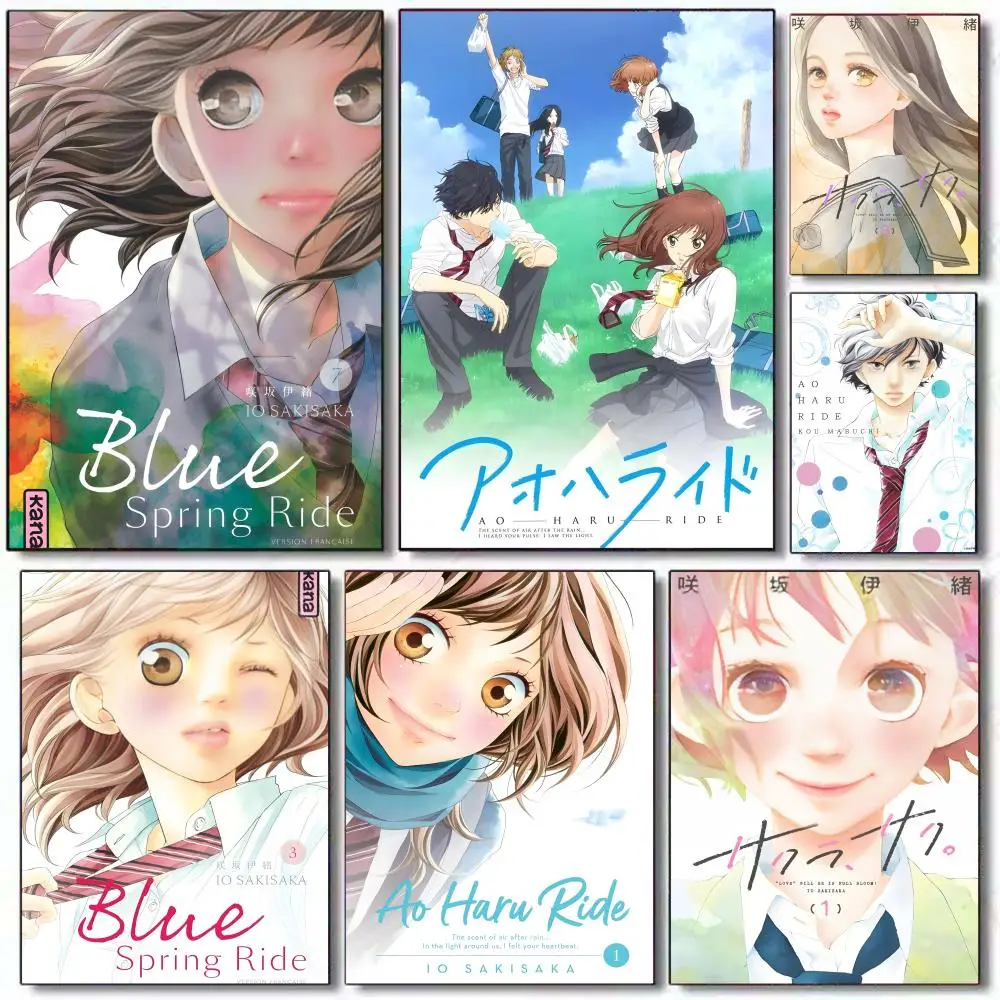 Póster de dibujos animados Blue Spring Ride A-Ao Haru Ride, pintura con impresiones, decoración para el hogar, dormitorio, sala de estar, regalo