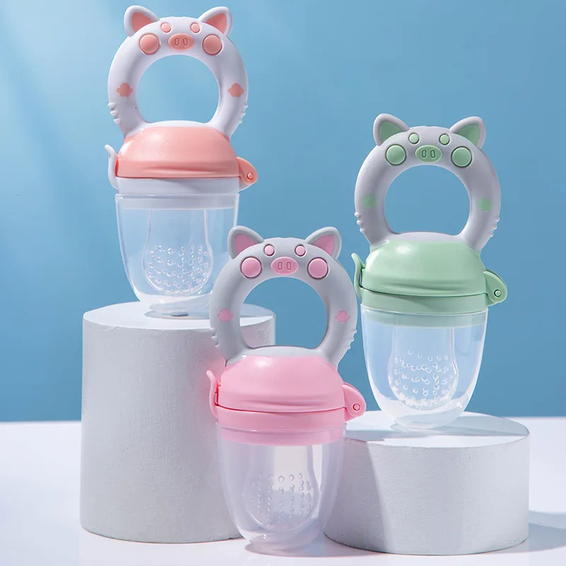 Baby Food Feeding Spoon Juice Extractor Fruit Feeder Pacifier Baby Feeding Bottle Silicone Gum Fruit Vegetable Bite Eat Feeder