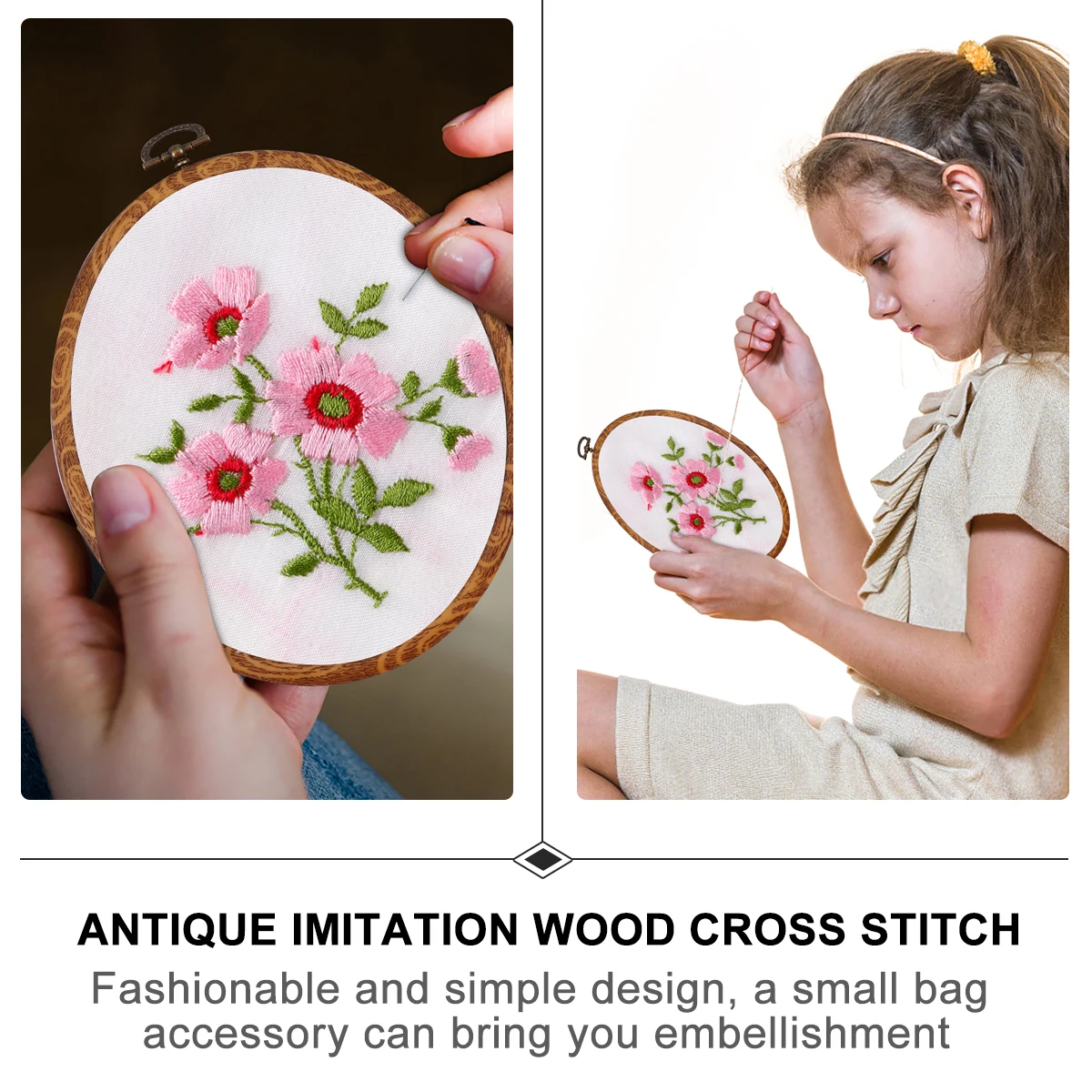 

5Pcs Embroidery Fixed Ring Cross-stitch Circle Tool DIY Craft Frame Hoop Lightweight Durable Metal ABS Material Picture Frame