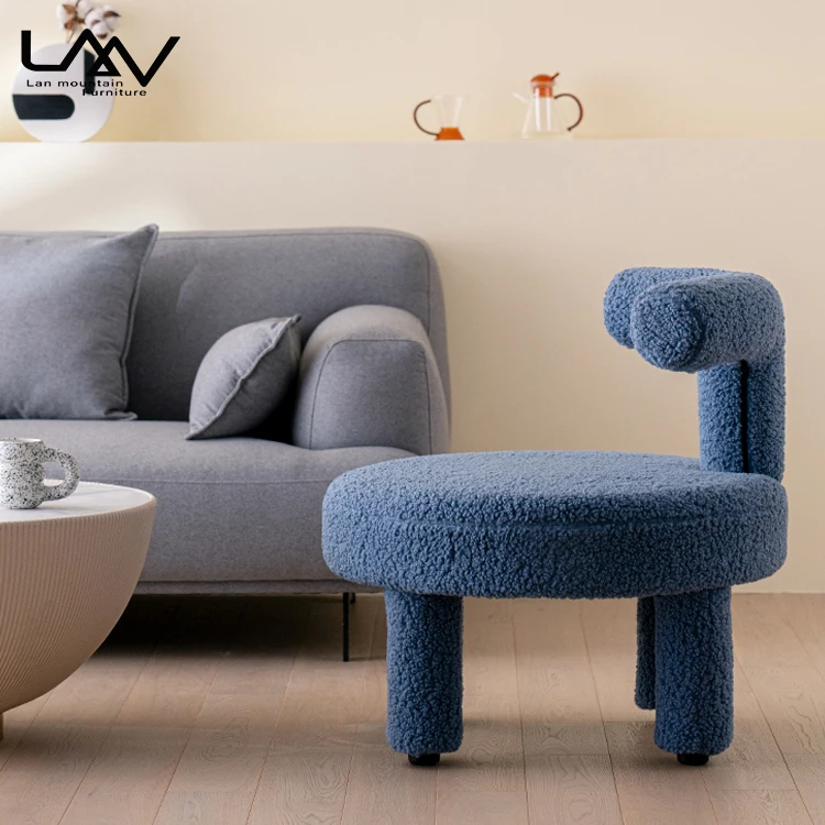 Mais recente design cor de macaron lambswool macio crianças lazer cadeira sala estar quarto criança único sofá cadeira