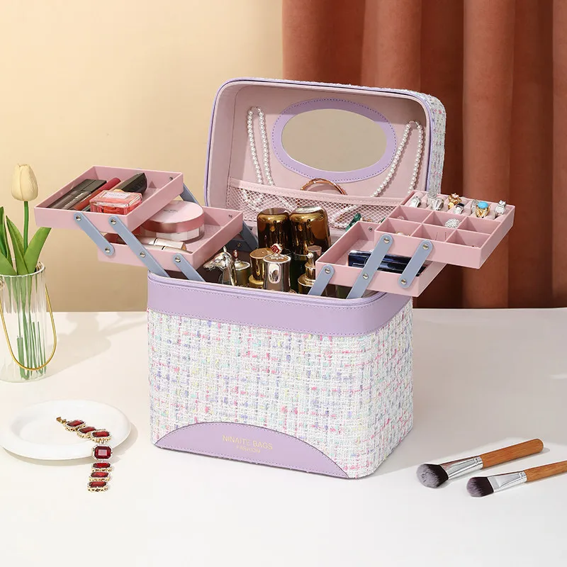 New Large-Capacity Makeup Bag Premium-Quality Oversized Portable Skincare Case Functional Handheld Cosmetic Organizer