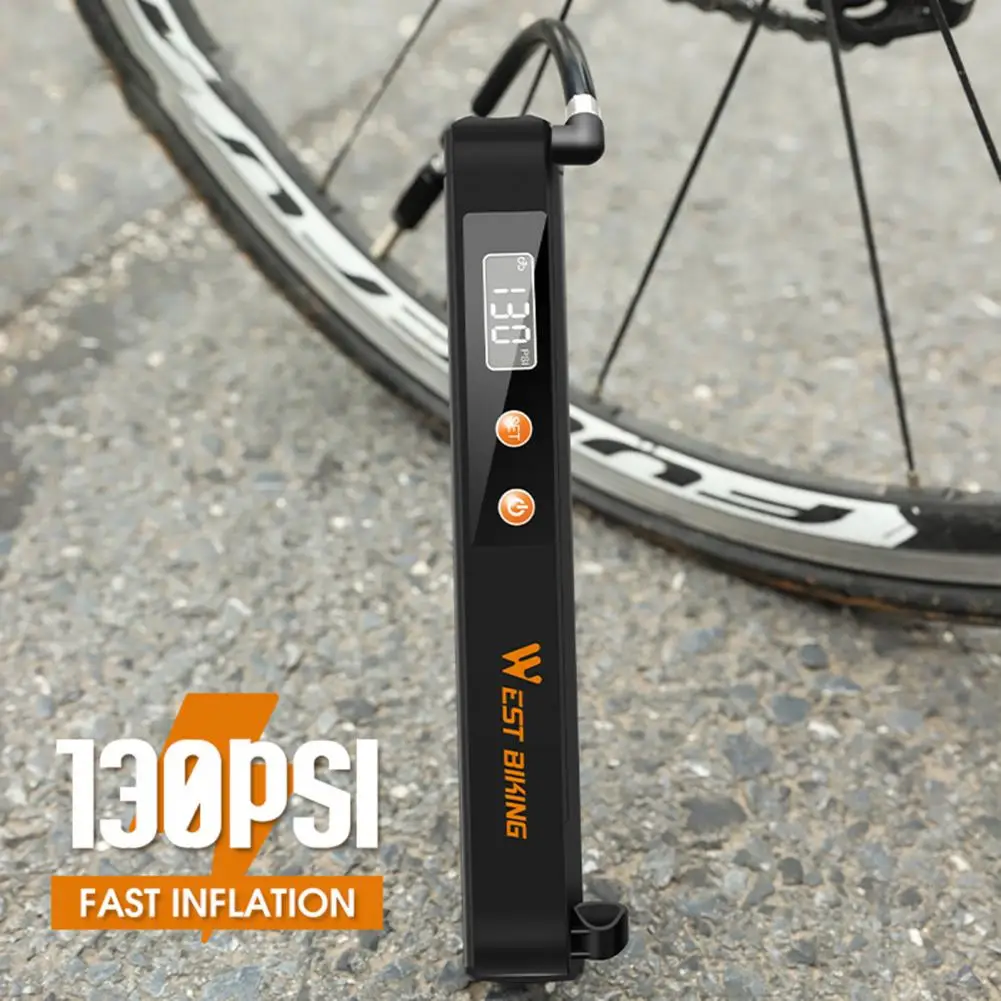 WEST BIKING Bike Pump With Gauge Portable Frame Bicycle Pump Schrader And Presta Valve 160psi Tire Pump For Road Mountain Bike