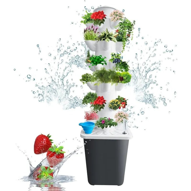 

Hydroponics Growing System 30-Plant Indoor Vertical Garden Planter Indoor Smart Garden Kit with Pump and Movable Water Tank