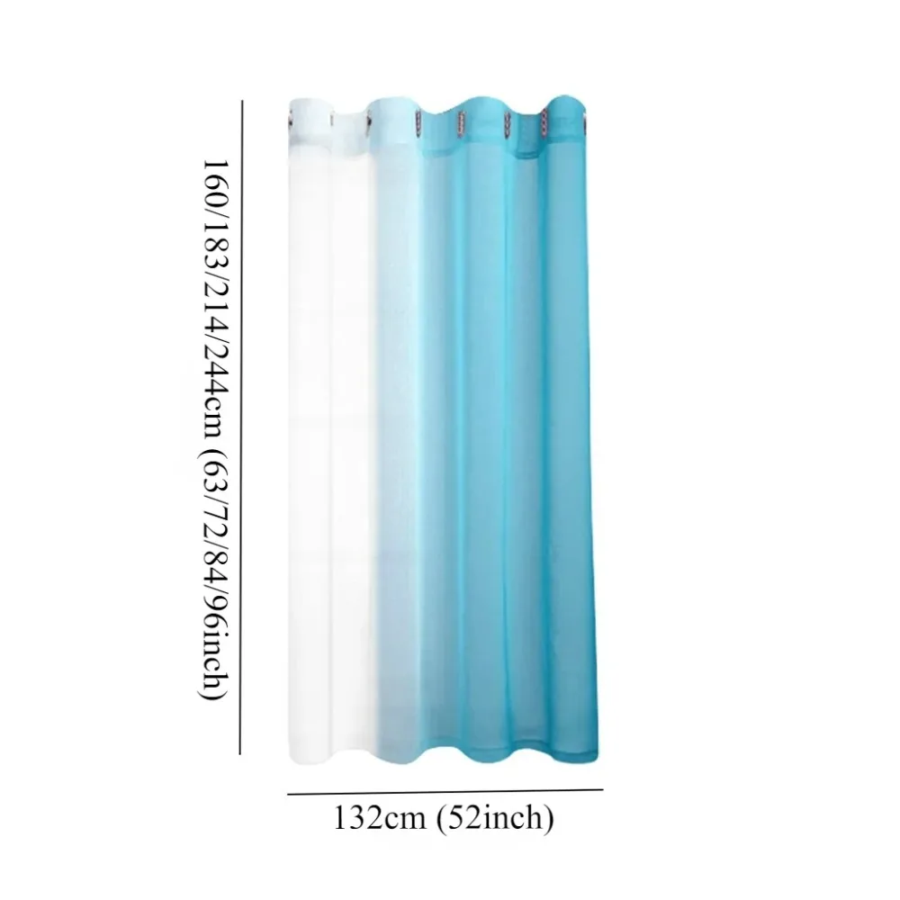 Blackout Curtains for Bedroom Faux Grommet Light Filtering Semi Sheer Gradient Window Curtain Living Room Heat Blocking 커튼 шторы