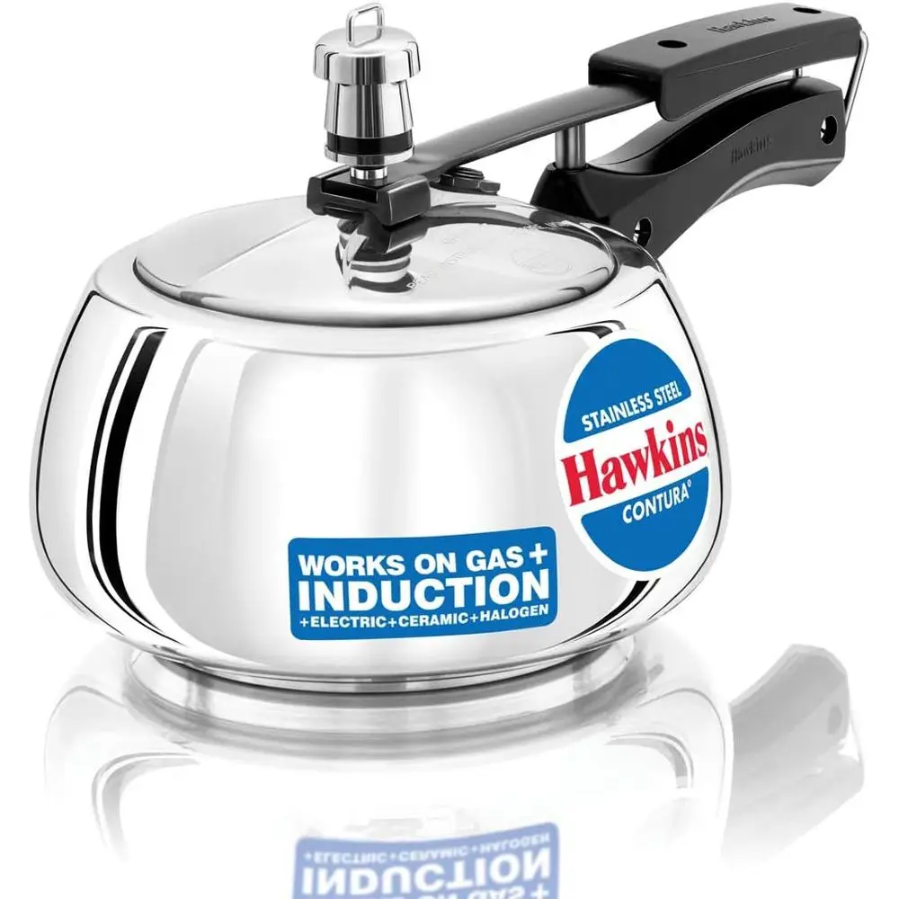 

2-Liter Stainless Steel Inner Lid Handi Induction Cooker, Sleek Silver Design