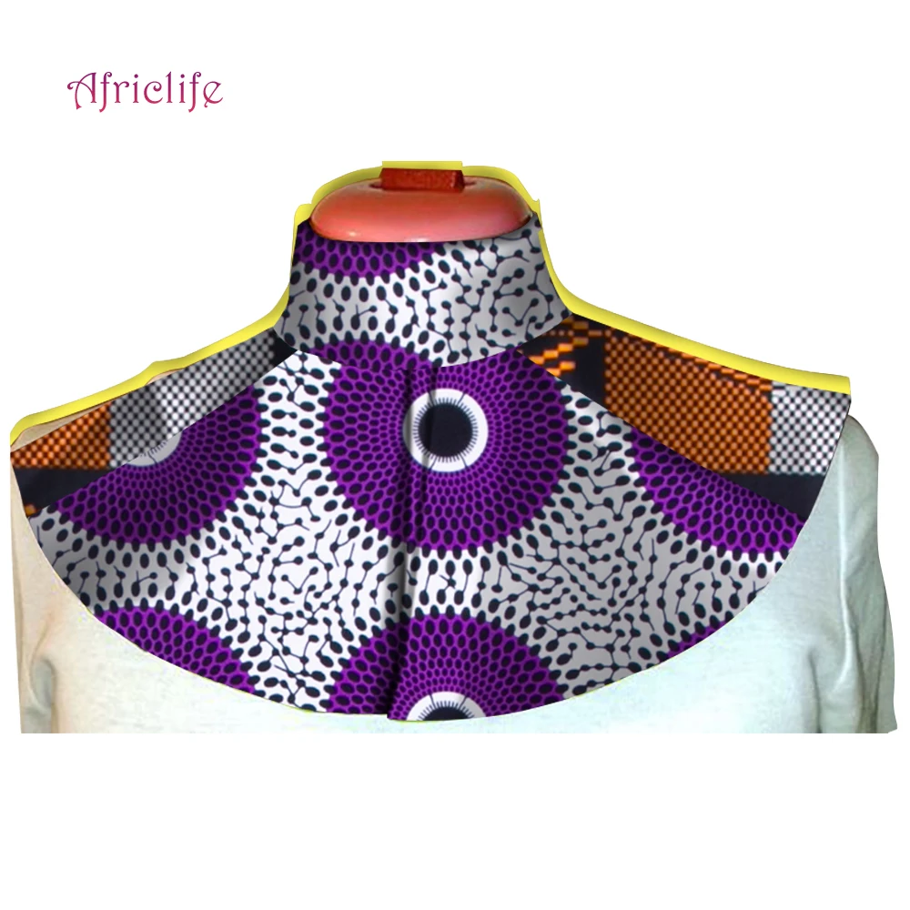 Collier ras du cou africain Ankara pour la présidence, tissu imprimé africain, faux col, poignées colorées, collier amovible, bijoux faits à la