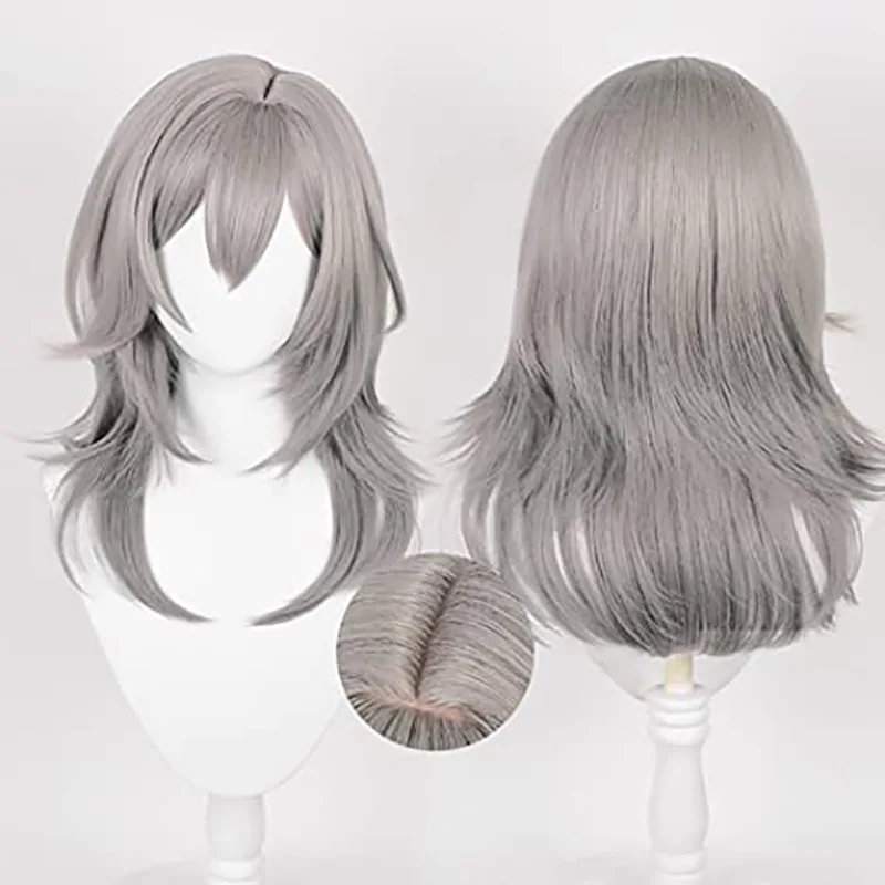 

Game Honkai Star Rail Trailblazer Cosplay Wig Heat Resistant Synthetic Wigs Gray Trailblazer Cosplay Halloween Party Play Wigs