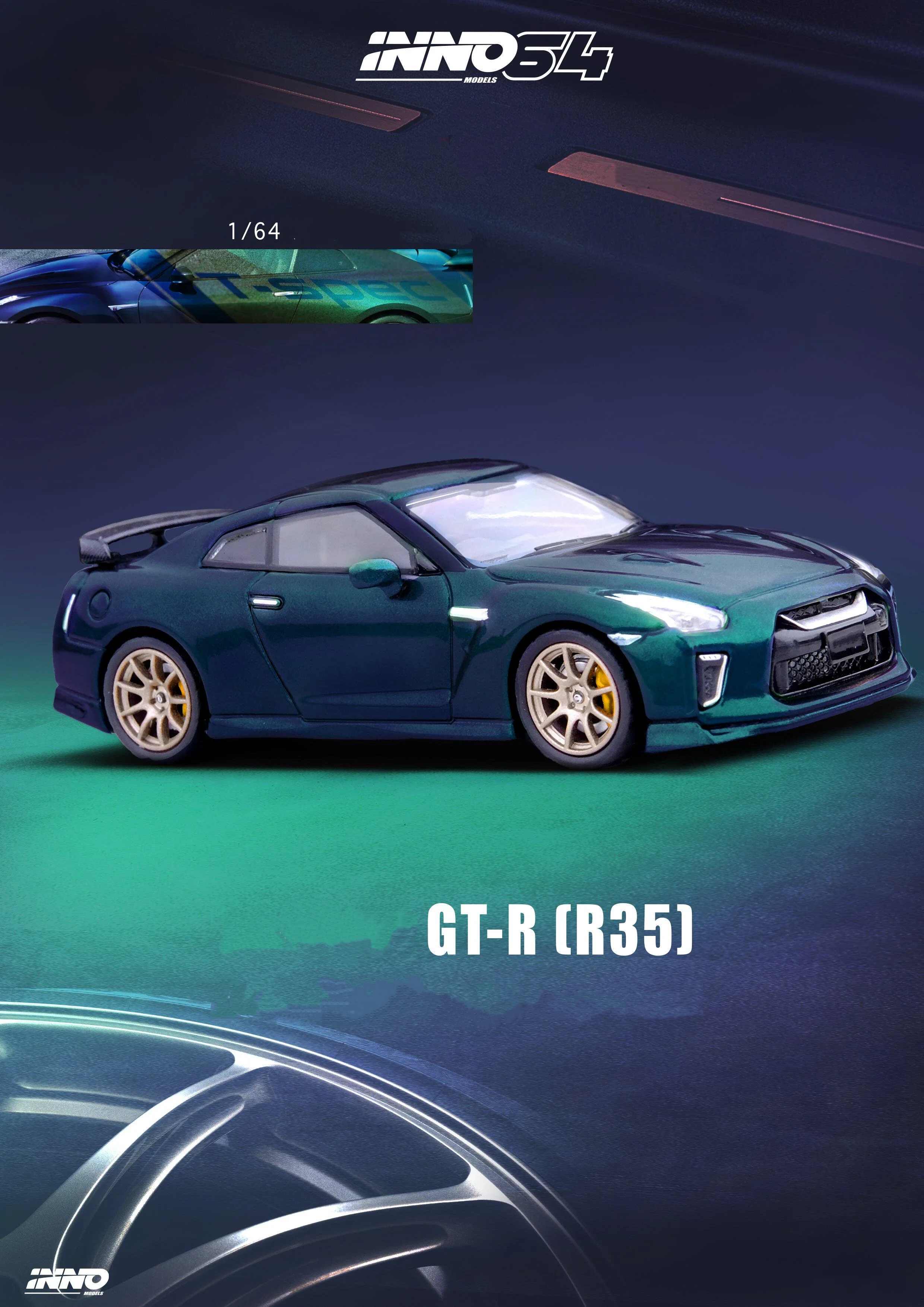 INNO 1:64 GTR (R35) T-SPEC Color-Changing Alloy Model Collection Gift Set