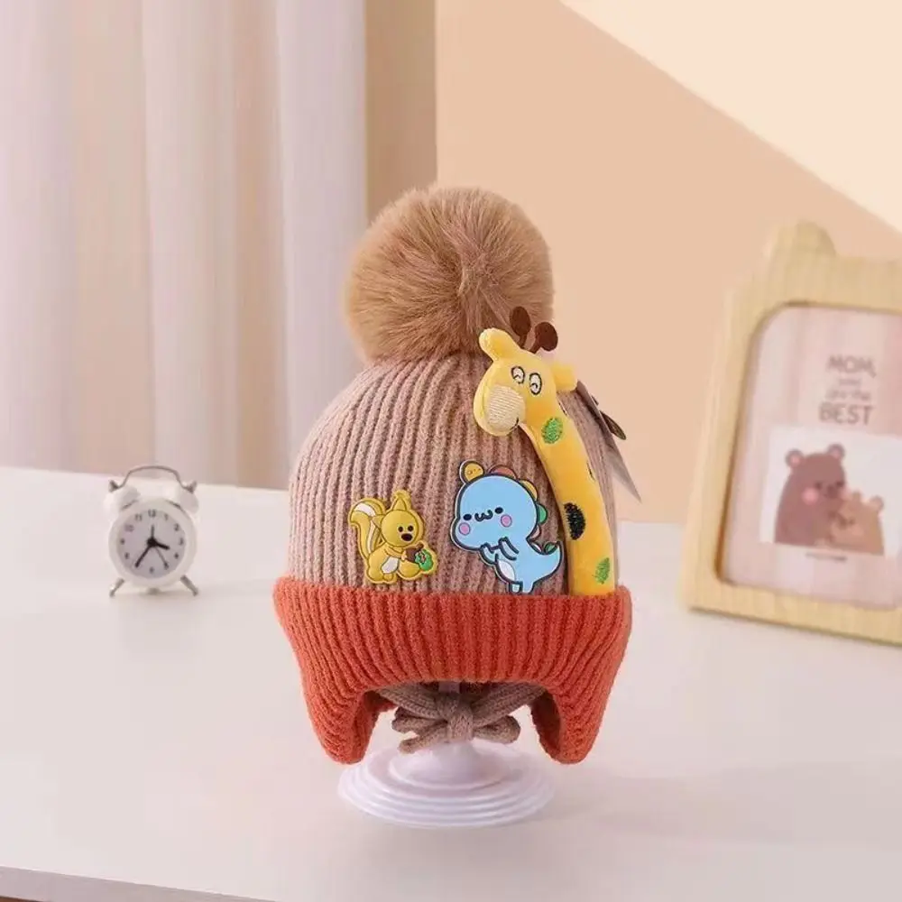 New Cute Cartoon Beanie Cap Thickened Knitted Knitted Hat Cold Proof Windproof Ear Protection Cap Autumn Winter