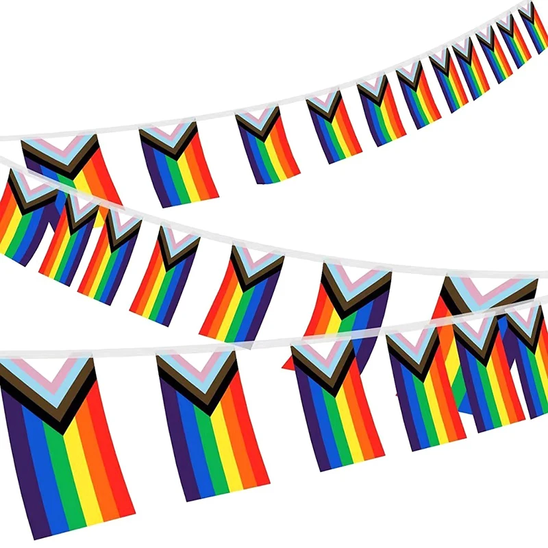 Progress Pride Rainbow Flag Vivid Color Multiple Style Banner Flag for Home Garden Yard Decor Party Supplies