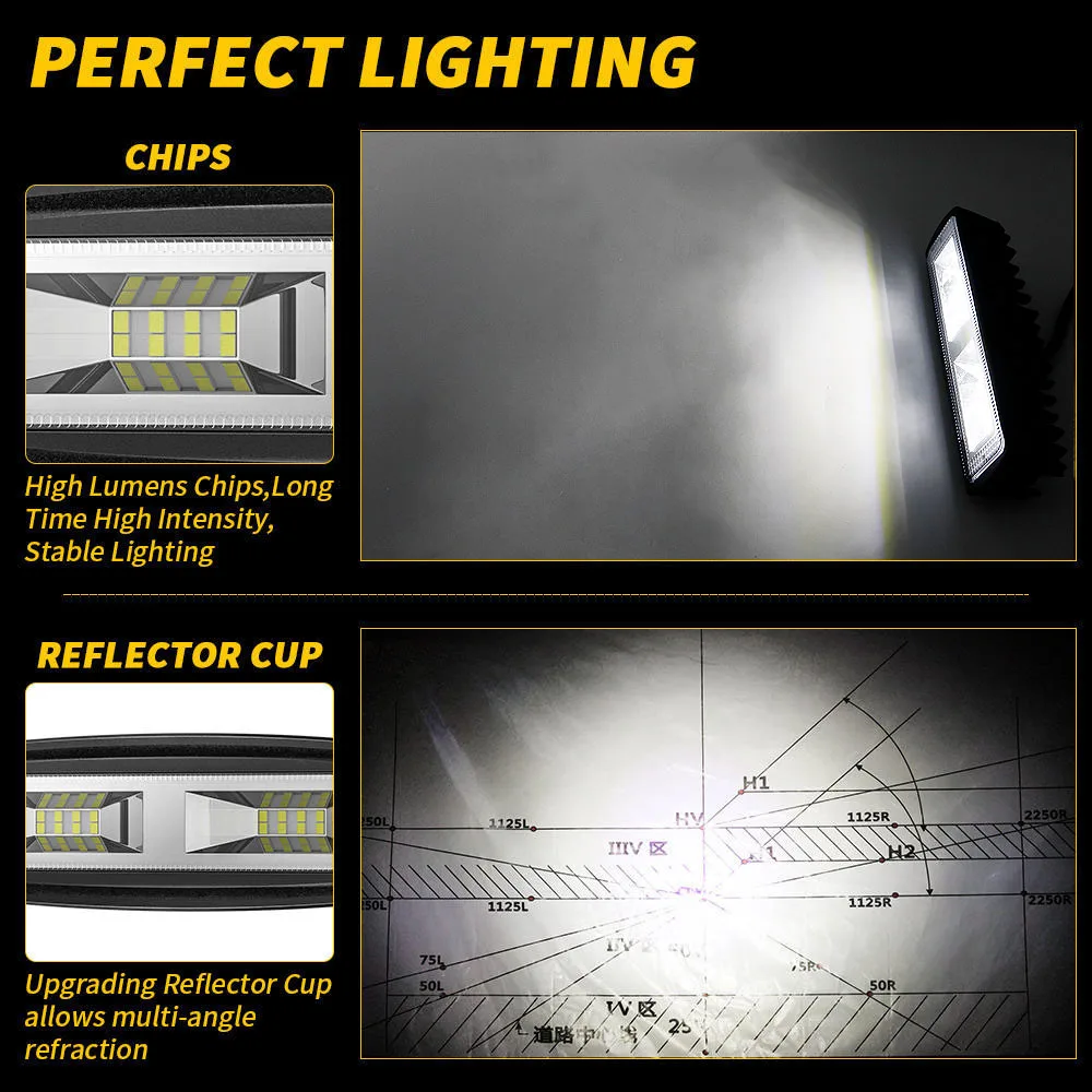 1Pcs Car Work Light LED Bar 16smd  LED Worklight Bar Offroad SUV ATV Tractor Boat Trucks Excavator 12V led Combo Beam view 4