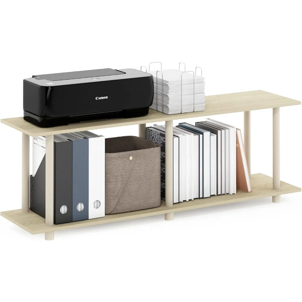 

Modern Rectangle Side Table with 4-Tier Open Shelving, Bauhaus Oak/Beige Finish for Living Room or Bedroom