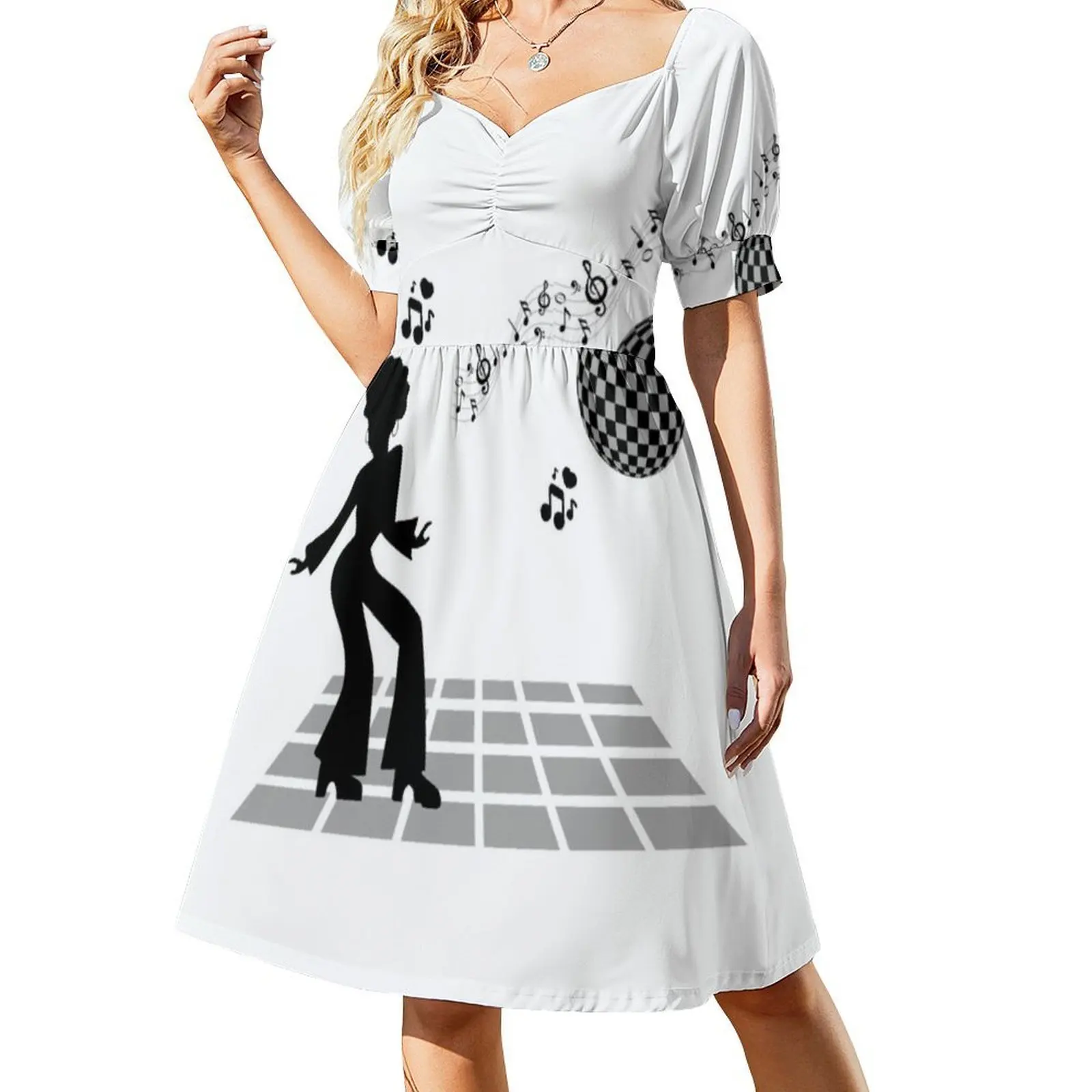 فستان بوهيمي عتيق لحفلات الديسكو بأكمام منتفخة أو خيارات بدون أكمام للنساء فستان أنماط ريترو 50S 90 S 70 S 60S #2