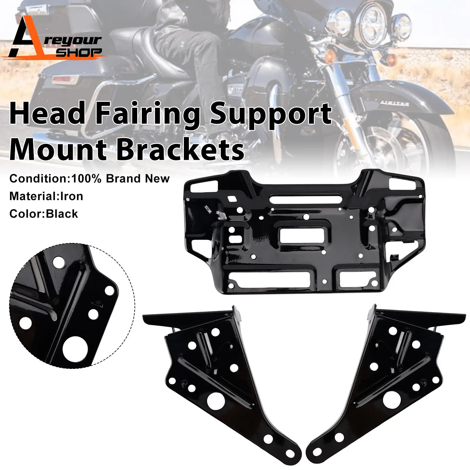 

57000169 57000170 Head Brackets 57000186 for Touring street Glide 2014-2023