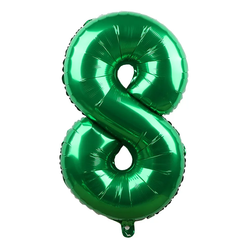 1 Stück 32 Zoll Große Dunkelgrüne Zahlenballons Frühlings-Dschungel-Safari Geburtstagsparty Folienballon 0 1 2 3 4 5 6 7 8 9 Globos Ballons – Detail 14