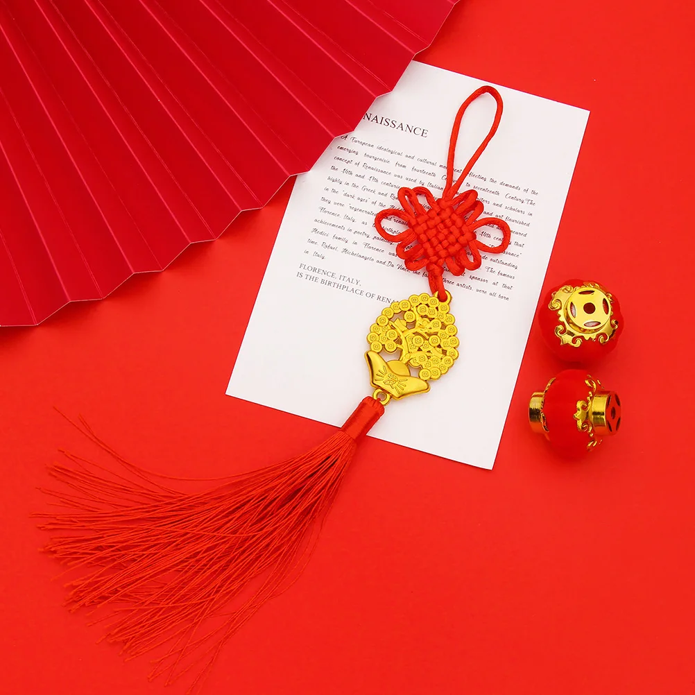 

4 Pcs Rabbit Ingot Pendant Plastic Home Decoration New Year Chinense Style nament Tassels Spring Festival Supplies