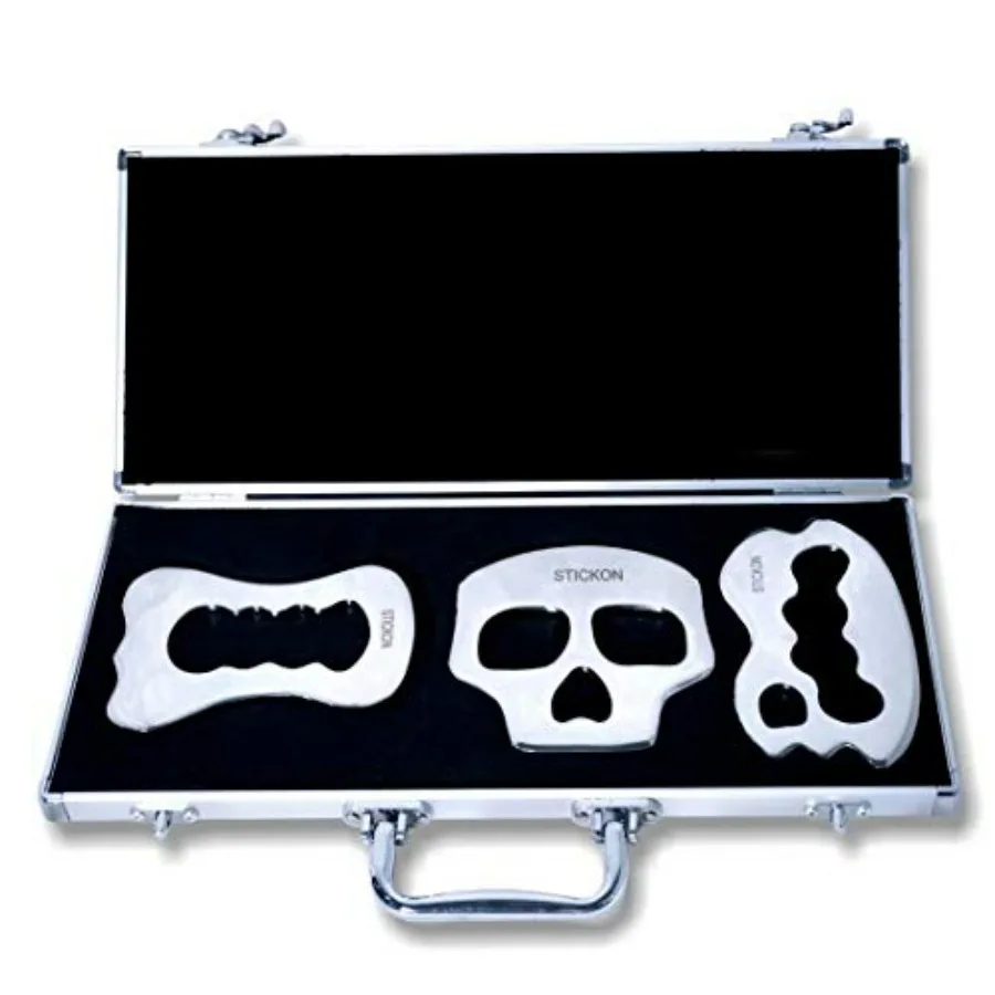 

Набор инструментов для массажа Гуаша из нержавеющей стали для мобилизации мягких тканей, IASTM-инструменты, 3 предмета, серебристый цвет, с гладкой поверхностью