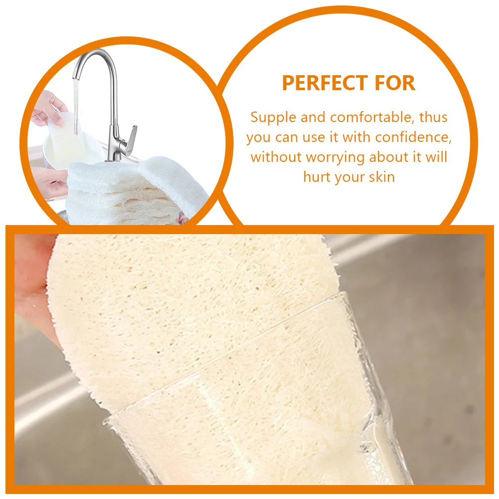

3Pcs Kitchen Cleaning Loofah Sponge Scrub Pads Reusable Dish Washing Loofah Comfortable Grip Kitchen Brush Cleaning Tool