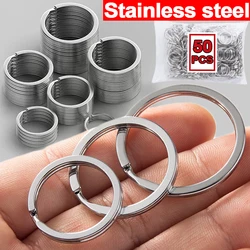 10-50Pcs Stainless Steel Key Ring Key Chain 25/30mm Round Flat Round Split Keychain Polished Metal Blank Circle For DIY Findings