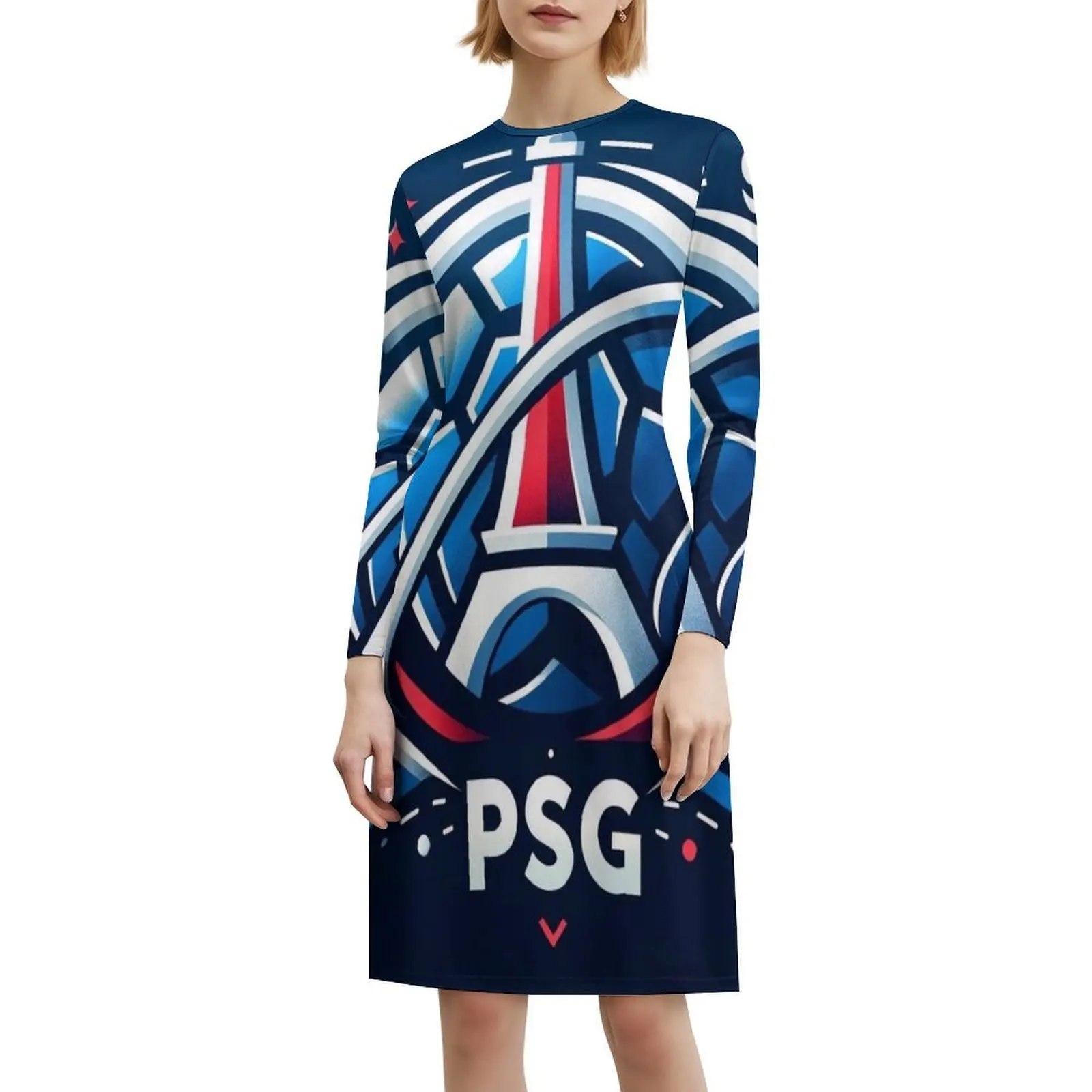 فستان بوهيمي بدون أكمام للنساء مطبوع فساتين حفلات الشاطئ باريس كرة القدم فرنسا الملابس النسائية