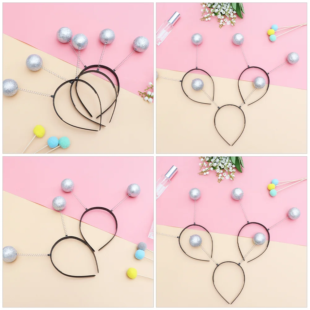 Alien Headband Antenna Adults Glitter Balls Hair Hoops Party Headbands Christmas Human Plastic Cosplay Costume Baby