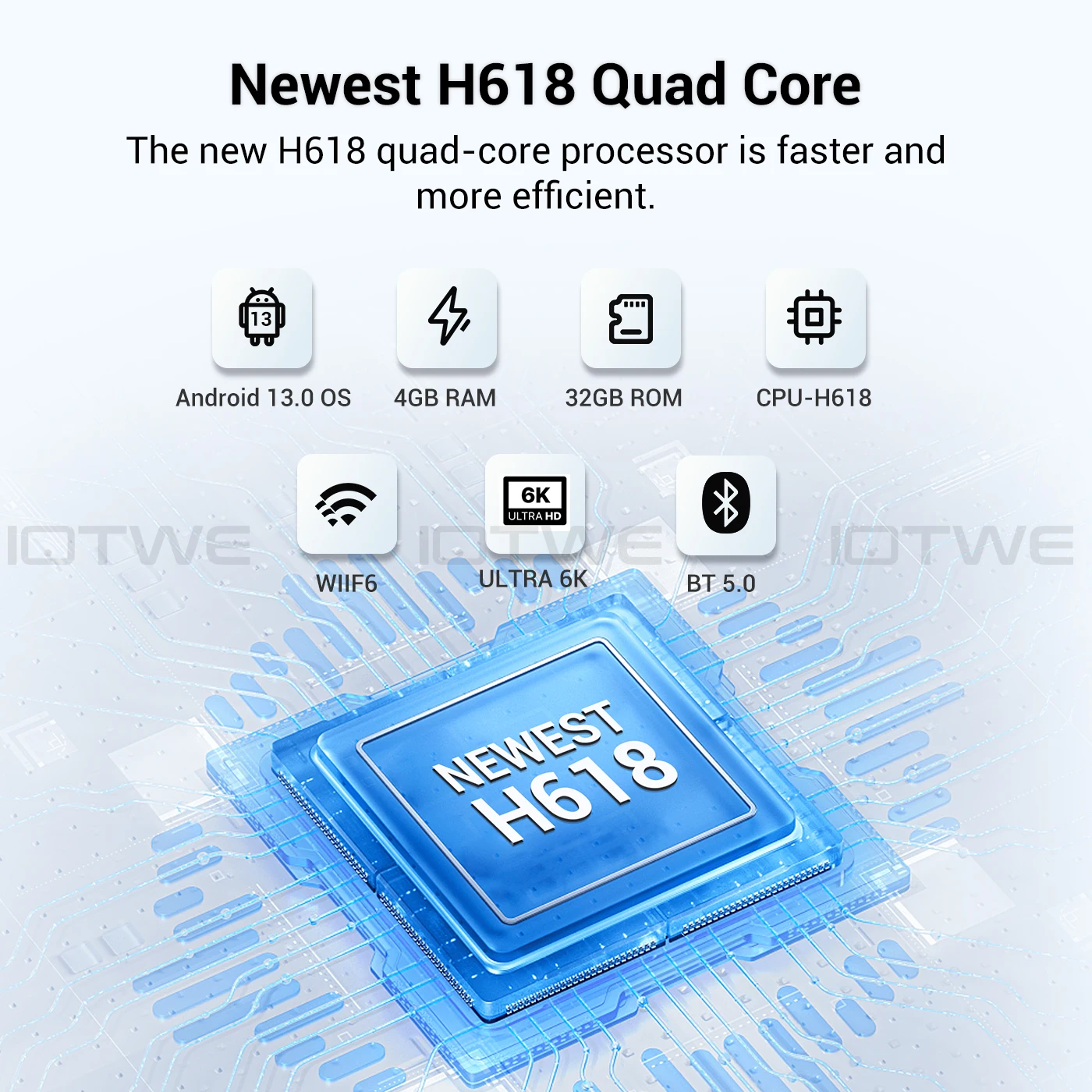 T95Pro Android 13.0 6K HD TV Box 4+ 32GB Quad Core HD Bluetooth Media Player WIFI6 Bluetooth 5.0 HDMI