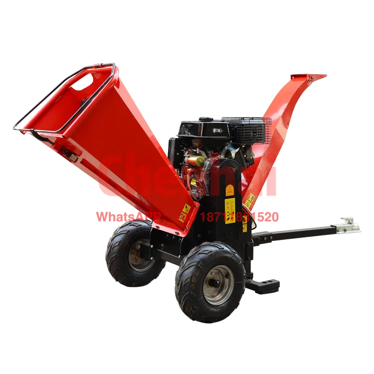 

Landscaping 7.5kw electric tree branch shredder/mobile garden wood chipper crusher/Dry and wet leaves crushing machine