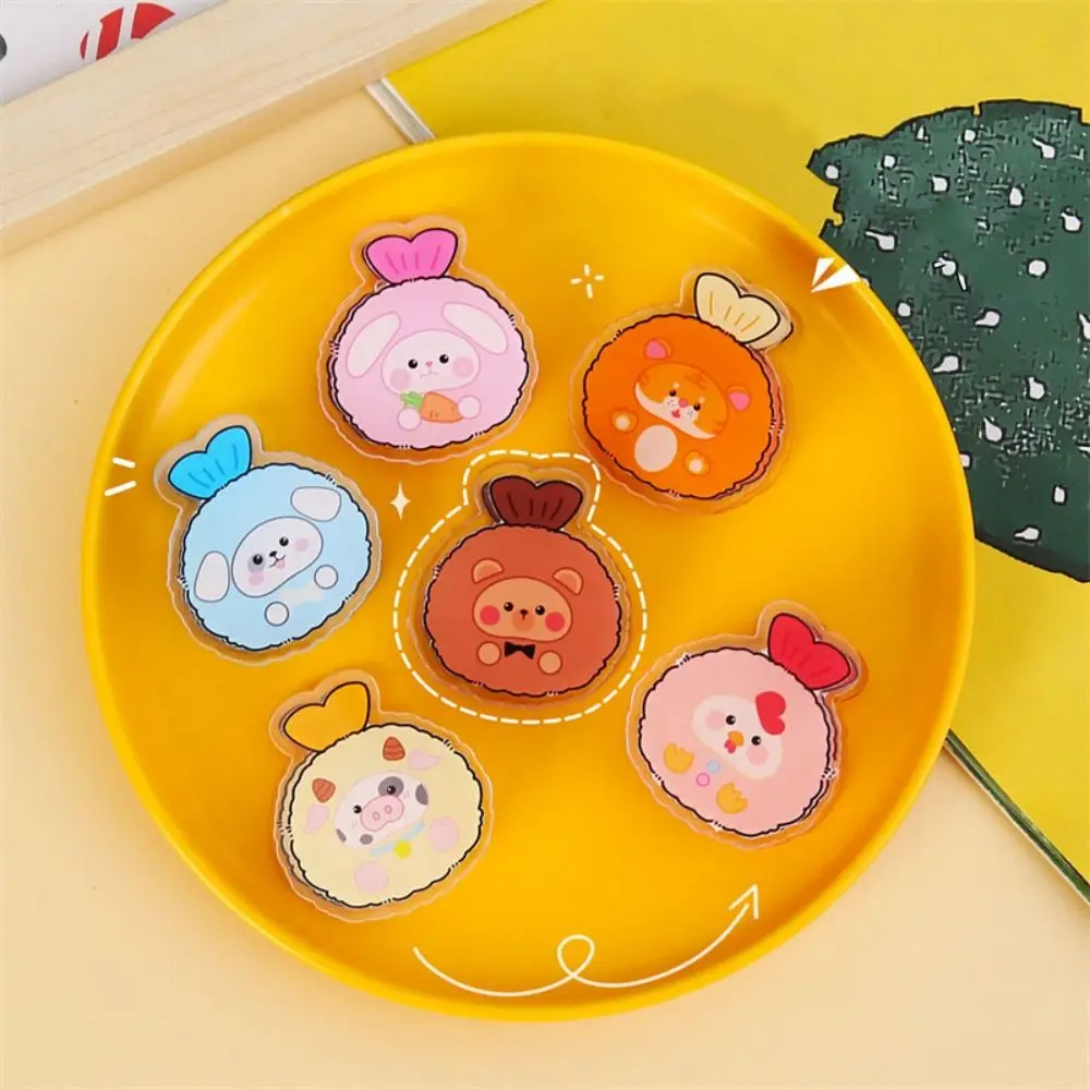 8/7/6Pcs 양면 만화 참고 클립 새우 공 야채 미니 종이 클립 아크릴 편지지 저널 PP 클립 아이 선물