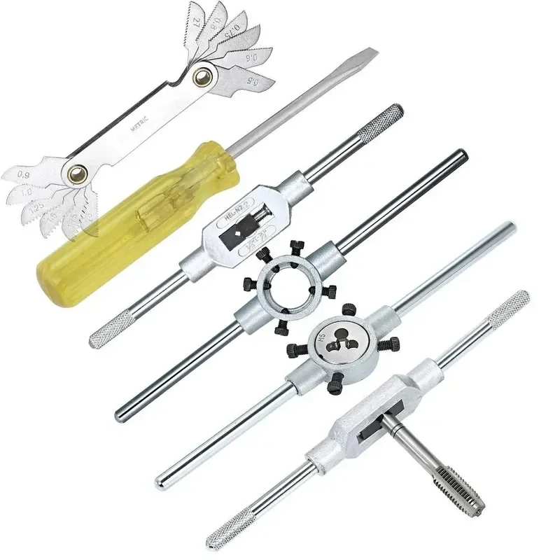 M3-M12 Metric Tap Die Kit, 32PCS Tungsten Carbide Hand Thread Maker Wrench for Screw Thread Repair Work