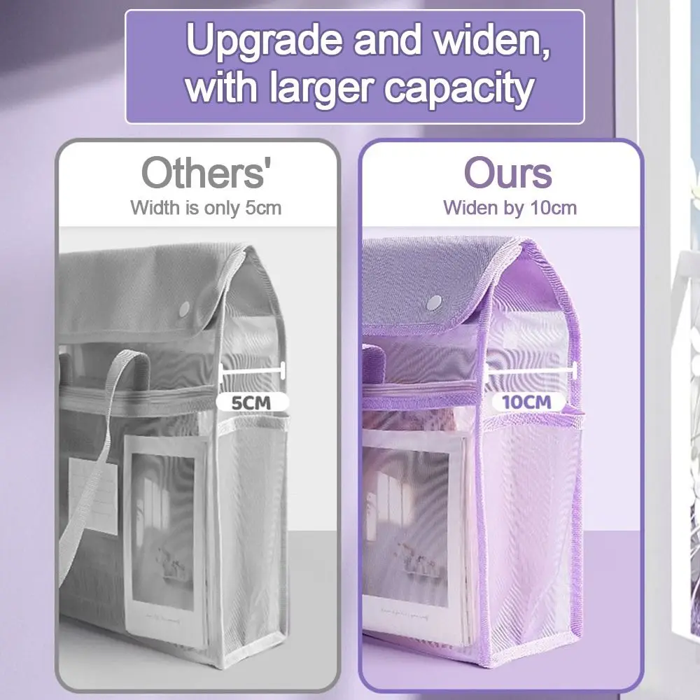 Simple Flip Cover Mesh Storage Bag Multilayer Large Capacity Tutoring Bag Portable Transparent Art handbag Students