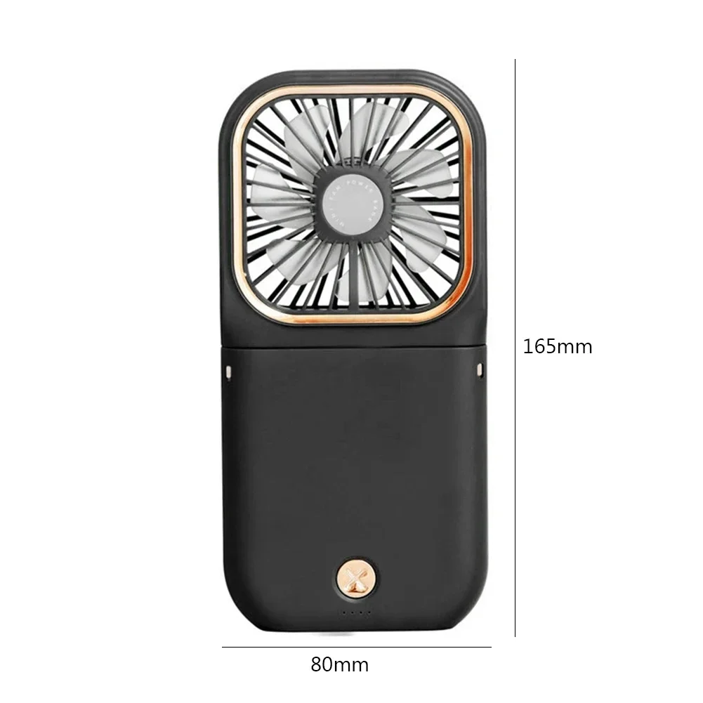 3000mAh Foldable Neck Hanging Fan Handheld Mini Cooling Fan USB Rechargeable 3 Gears Air Cooler Phone Holder for Camping Hiking