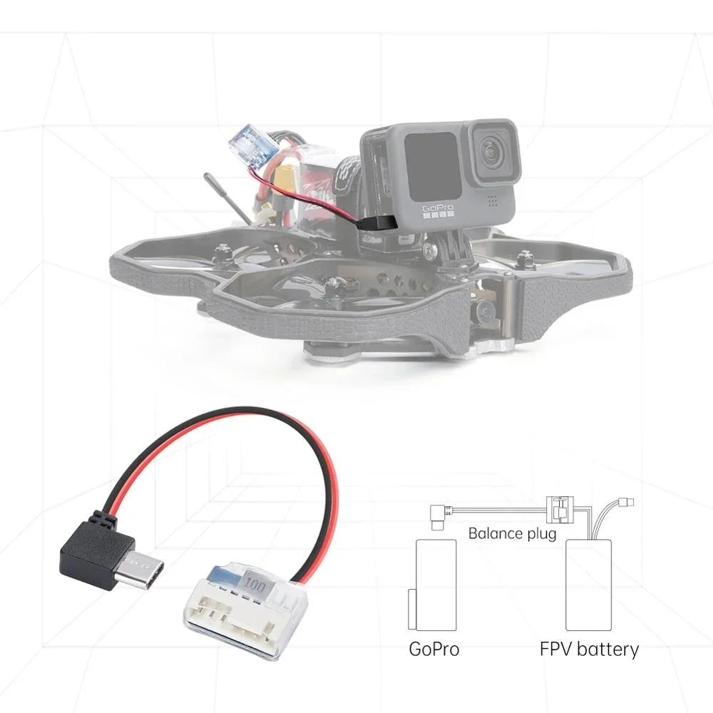 Type C to 5V Balance Plug Power Cable Charging Cable for GoPro Hero 6/7/8/9 for FPV drone part