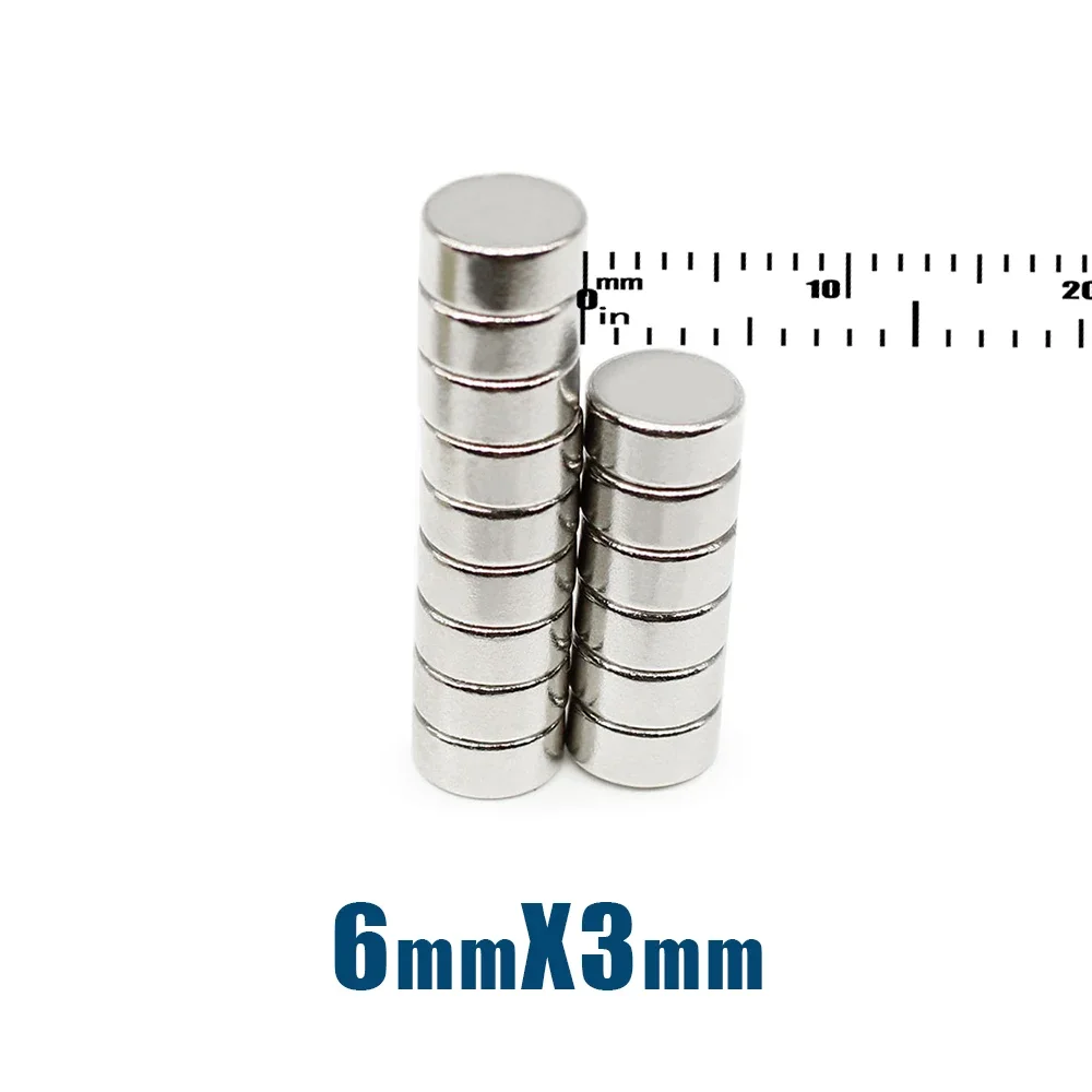 Piccoli magneti circolari 6x3mm 6x3mm per frigoriferi domestici, uffici fai da te 6x3mm