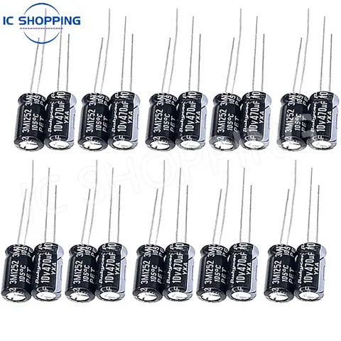 20PCS Rubycon Aluminum Electrolytic Capacitors 10V 25V 35V 50V 63V 100V 400V 450V 47UF100UF 220UF 330UF 470UF 1000UF 2200UF
