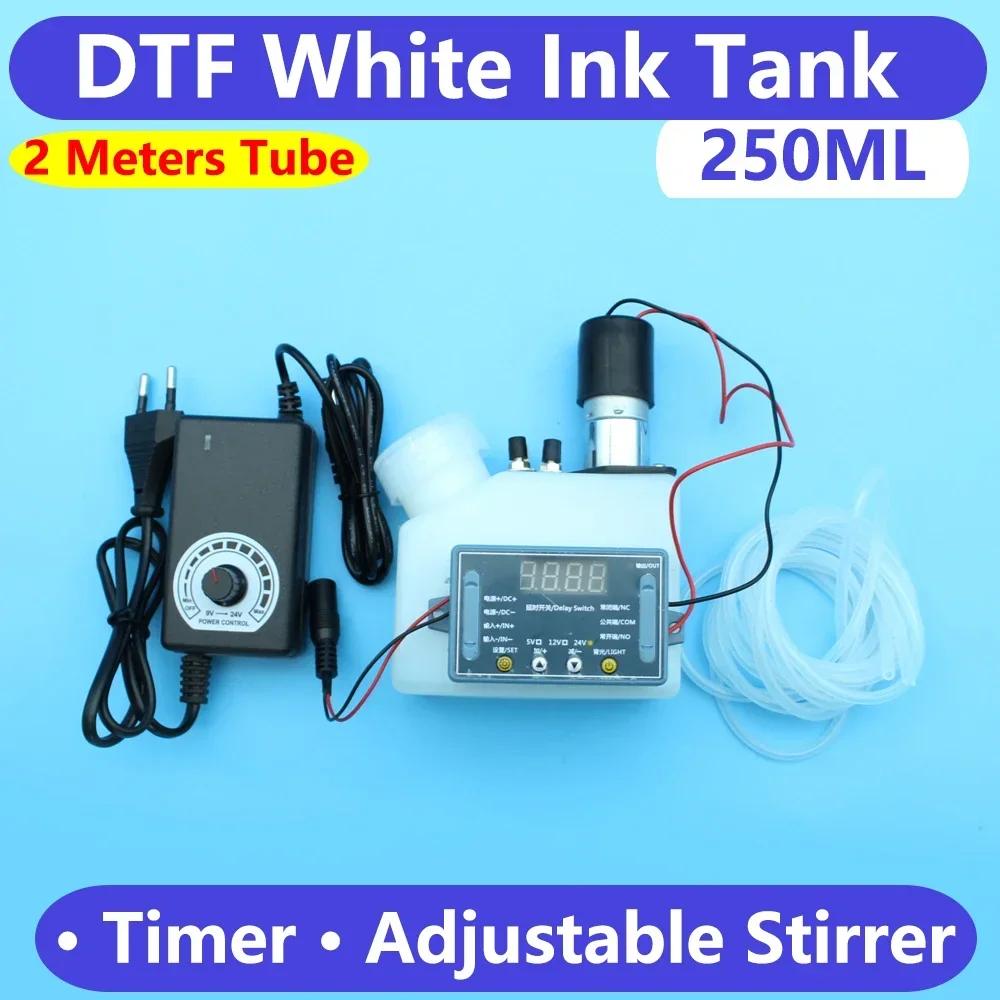 

DTF DTG Printer White Ink Tank Mixer Stirrer Timer Speed Adjust DTF Ink Container For Epson 1390 i3200 L1800 L805 L18050 L8050