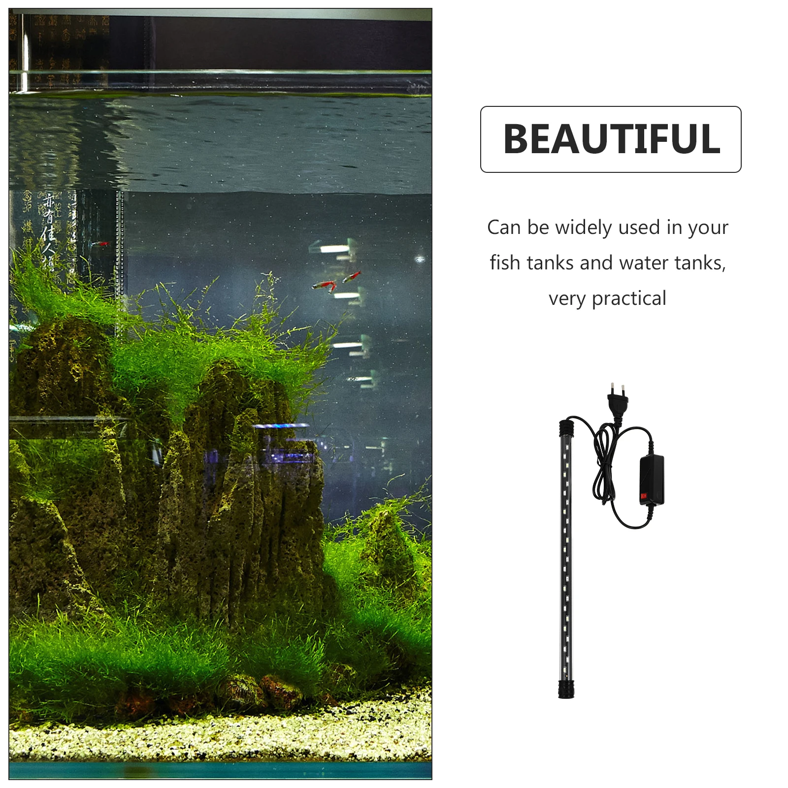 Luz Led impermeable para acuario, enchufe europeo, iluminación de Color mejorada, lámpara para acuario, planta acuática, decoración de paisajismo, 1 ud.