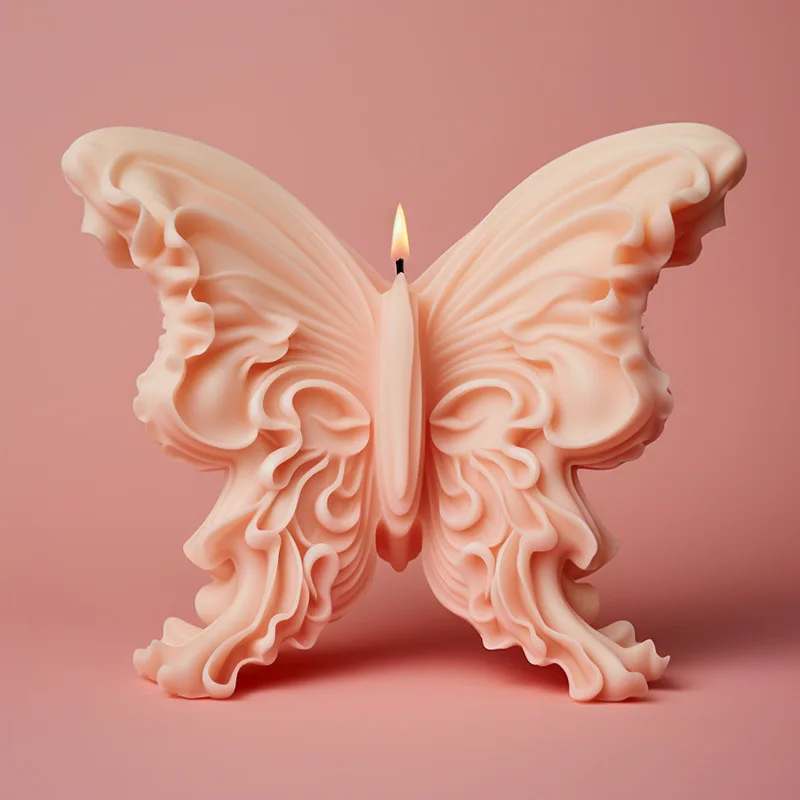 

6pc 3D Butterfly Candle Mold Set - DIY Origami Style Silicone Molds for Wax, Clay & Home Decor