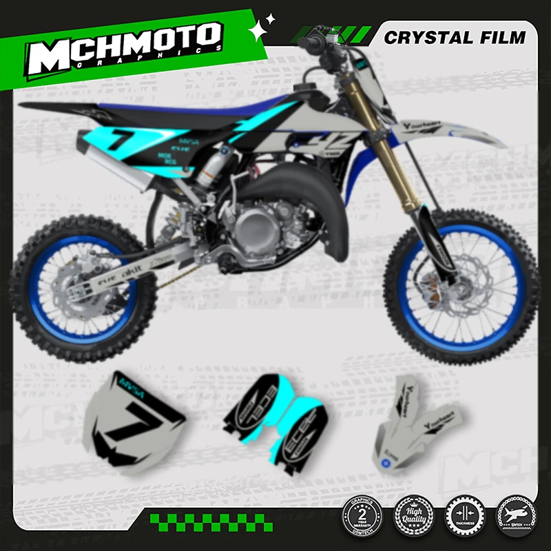 

MCHMFG Dirt Bike Graphics Background Decal Stickers For YAMAHA 2018 2019 2020 2021 YZ65 Number Name Custom